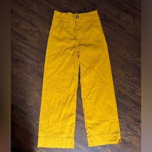 yellow maeve by anthropologie wide leg pants